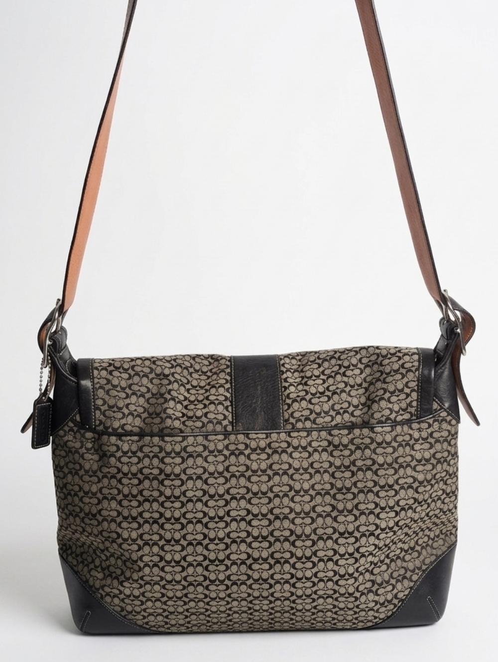 Coach Black and Gray cc Signature  Messenger Crossbody with Wristlet - Picture 4 of 16